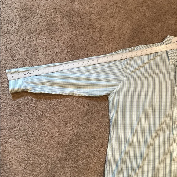 Men’s Alan Flusser small plaid green and blue button down, Size XL, Lightweight - Picture 16 of 17